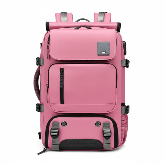 Pink travel backpack
