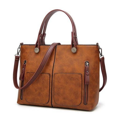 Vyreum β Women's Vintage PU Leather Shoulder Bag with Adjustable Crossbody Strap