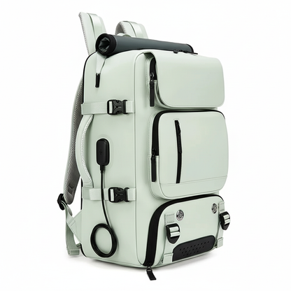 Light grey backpack side view