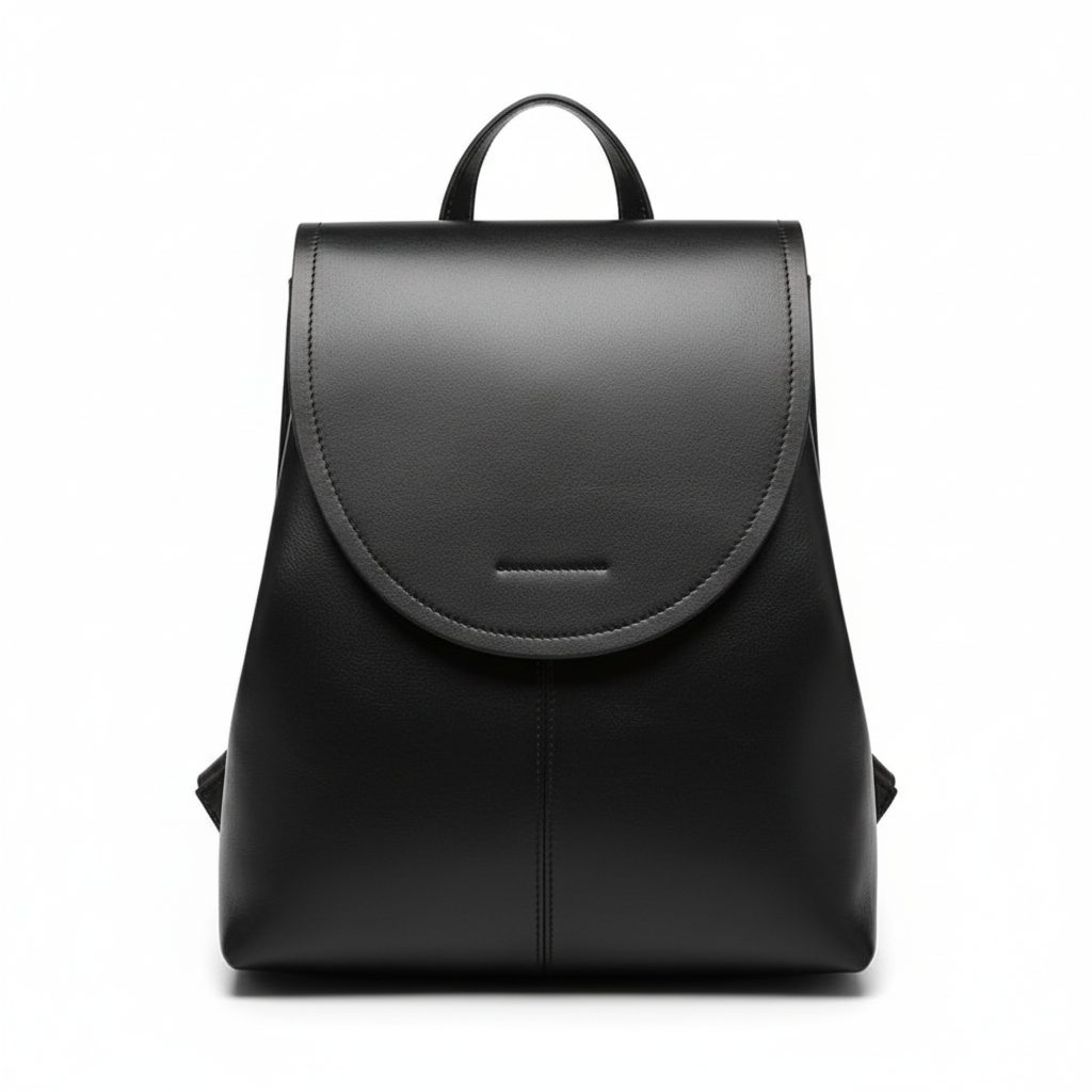 Black leather backpack