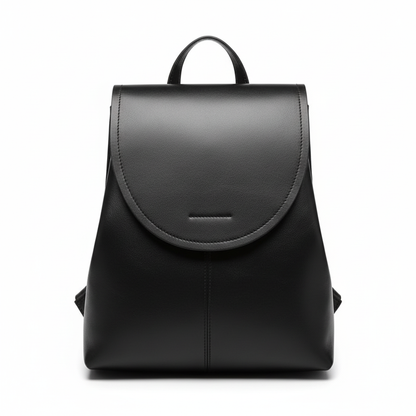 Black leather backpack