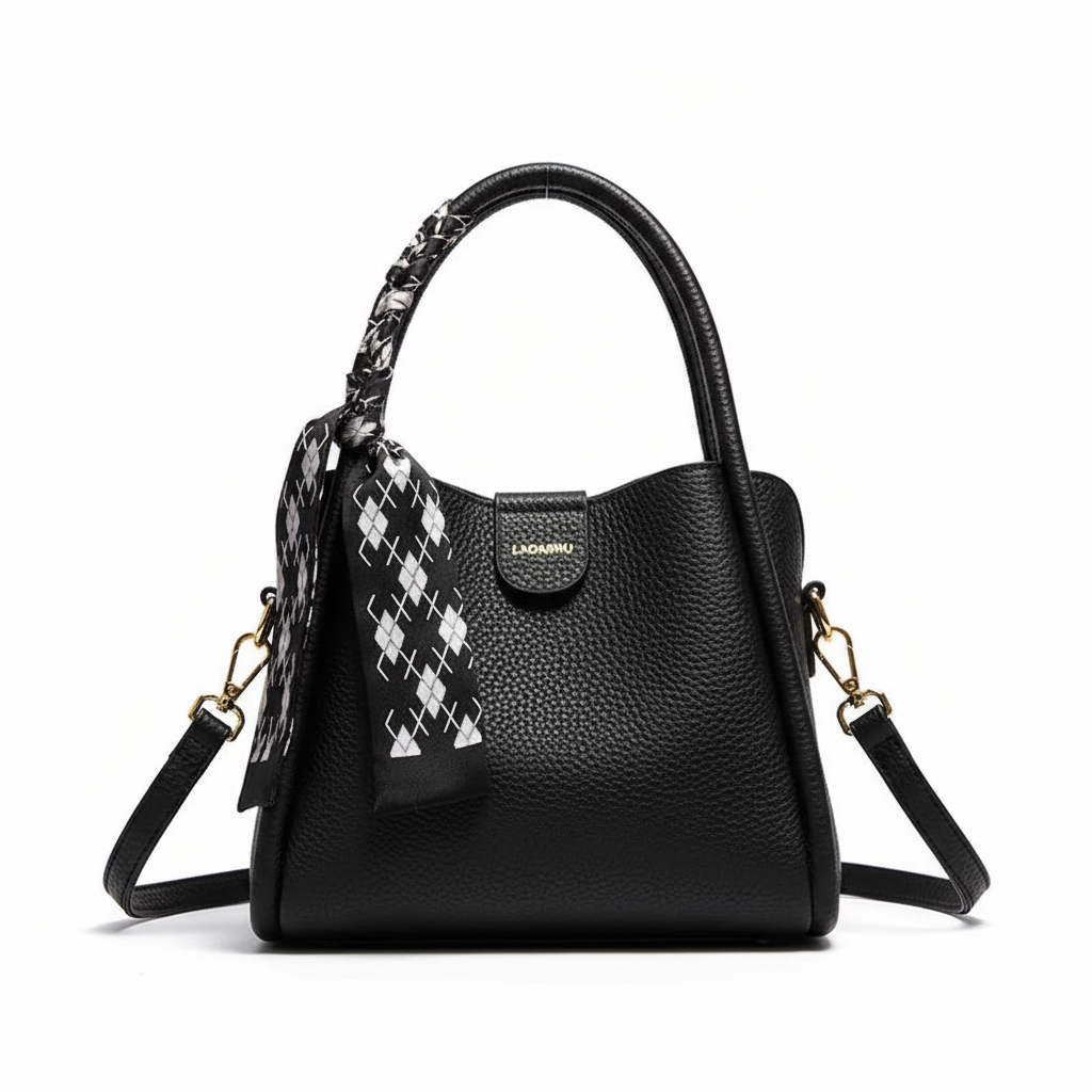 Black lychee texture bag