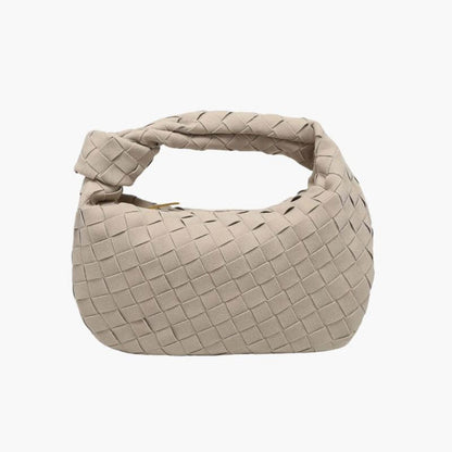 Vyreum – Women’s Mini Suede Shoulder Bag with Woven Knot Design