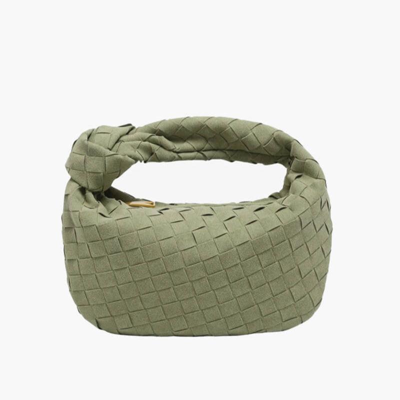 Vyreum – Women’s Mini Suede Shoulder Bag with Woven Knot Design