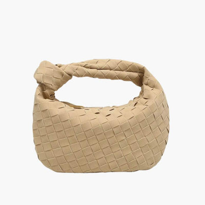 Vyreum – Women’s Mini Suede Shoulder Bag with Woven Knot Design