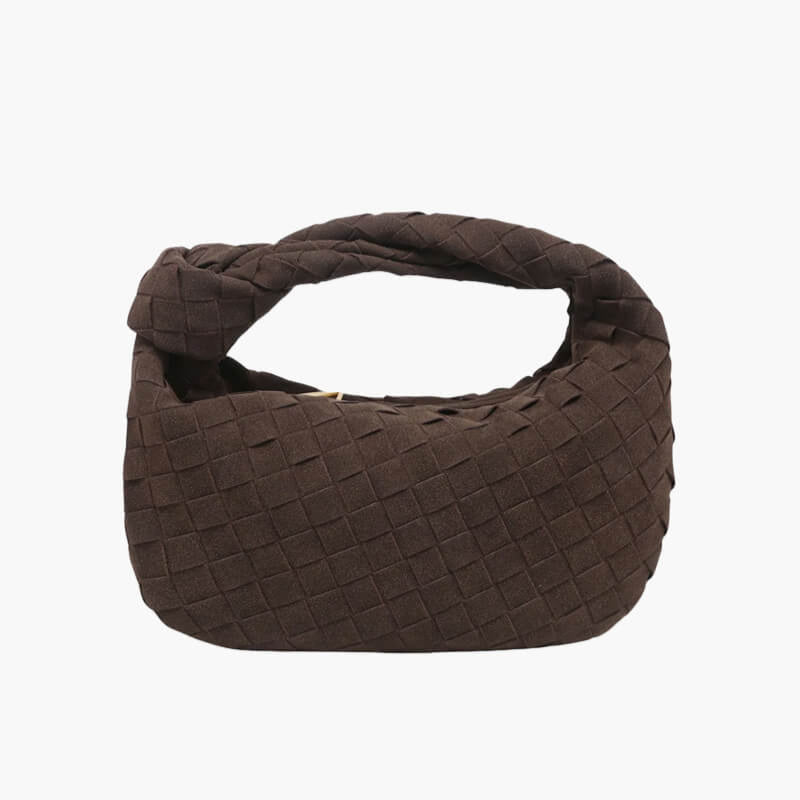 Vyreum – Women’s Mini Suede Shoulder Bag with Woven Knot Design