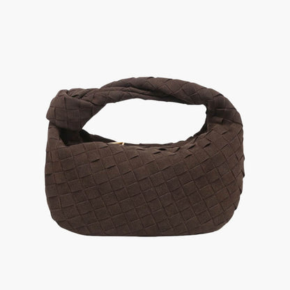 Vyreum – Women’s Mini Suede Shoulder Bag with Woven Knot Design