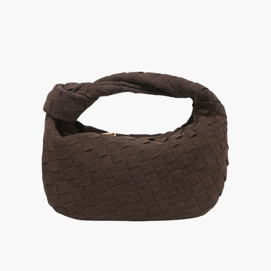 Vyreum – Women’s Mini Suede Shoulder Bag with Woven Knot Design