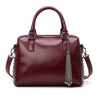 Burgundy wine red leather bag
